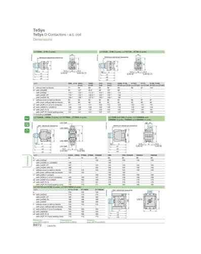 Contacteurs commande moteur AC-3 LC1D80*7C 80A 380V triphasé 50/60HZ
