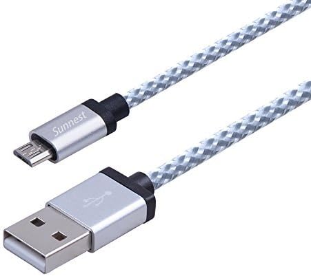 Sunnest 3 Pack 10FT Extra Long Nylon Braided Micro USB Cable High Speed USB 2.0 A Male to Micro B Sync and Charging Cord Wire Universal for Samsung, HTC, Motorola, Nokia, Android, and More(White)