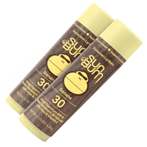 Sun Bum SPF 30 Sunscreen Banana Lip Balm - Moisturizing Aloe Vera and Vitamin E - Vegan and Cruelty Free - Broad Spectrum UVA/UVB Lip Protection - 0.15 oz Stick,(Pack of 2)