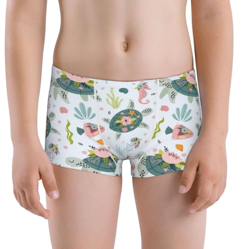 Boys' Cotton Boxer Brief Soft Underwear-Sea Animal