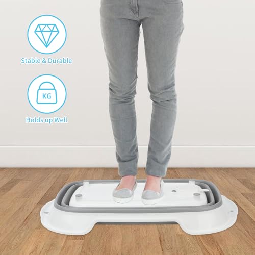 FHTONGE Banheira dobrável elevada para cães com drenagem e apanhador de cabelo, banheira multifuncio