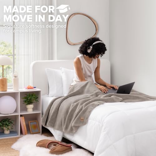 UGG Whitecap Manta de Lana Suave, 50" x 70", Gris Sello miniatura 2