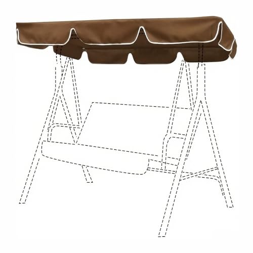 Toldo de repuesto universal para columpio Hollywood impermeable y protección UV, se adapta a 190 x 132 cm, 195 x 125 cm, 164 x 114 cm (marrón 56 x 47.2 pulgadas)