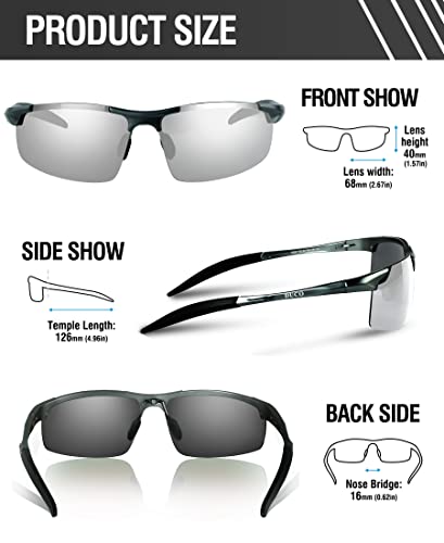 Duco Mens Sports Polarized Sunglasses Uv Protection Sunglasses For Men 8177S(Gunmetal Frame Mirror Lens) #TOP1