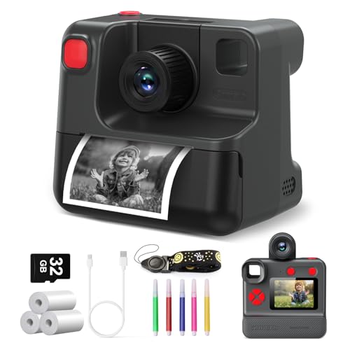 Appareil Photo Enfant Instantanée,1080P Appareil Photo Numérique Enfant avec Papier d'impression &...