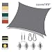 Cool Area Square Oversized 16 Feet 5 Inches Sun Shade Sail with Stainless Steel Hardware Kit, UV Block Fabric Shade Sail in Color Graphite