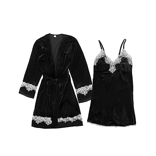 Robe de chambre sexy noire en taille M pour sublimer vos soirées cocooning et nuits douces
