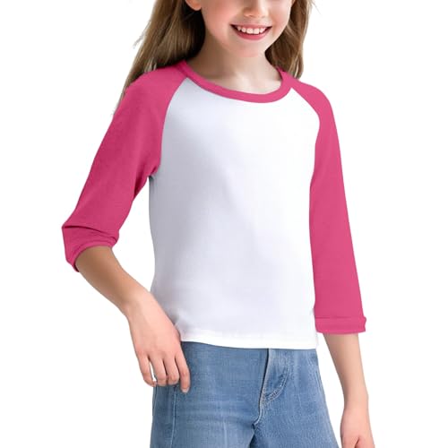 Kids Long Sleeve Undershirt Boys Girls 𝗖olor Block Cotton Crewneck Lightweight Solid Tops Comfy Soft Fall Clothes