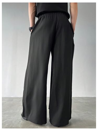 Floerns Men's Pleated Dress Pants Wide Leg Business Casual Baggy Trousers3