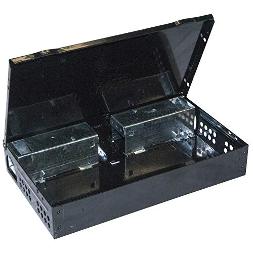 Jt Eaton 420-Bk Repeater Low Profile Multi Catch Mouse Trap With Solid Steel Lid, Black Powder Coat Finish, 10-1/4" Length X 6-1/4" Width X 2-7/8" Height (Case Of 12) #TOP1