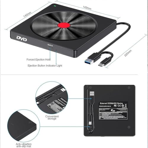 Unidad Externa CD/DVD USB 3.0 Tipo C Slim para Laptop miniatura 7