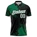 Custom Men Women Youth Golf Polo Shirts Kelly Green Black, Design Fashion Two Toned Tennis Bowling Sports Jerseys for Team Club Family, Personalized Blank Brush Pattern Short Sleeve Pullover Tee Shirt