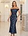 BeryLove Sequin Formal Sparkly Homecoming Gowns Evening Party Cocktail Bodycon Midi Wedding Guest Dresses Long Sparkle Sleeveless Prom Ruched Cowl Neck Dress 0035 Navy XL