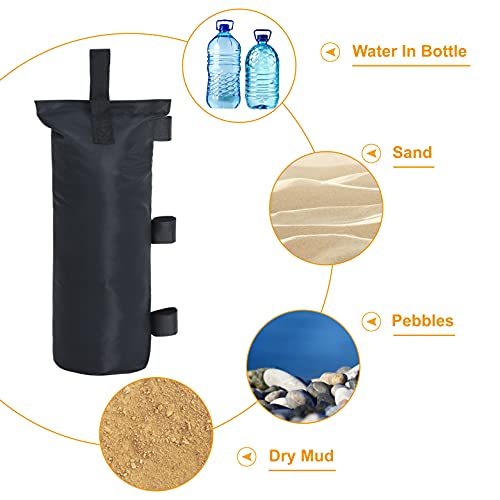 OUTDOOR WIND Canopy Weights Bags 112lbs Sand Bags for Canopy Tent,4 Packs (Black)
