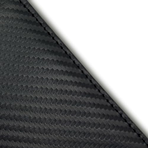 Sanlykate Leather Checkbook Cover for Men and Women, RFID Blocking Check Book Case Card Holder with Free Divider, Standard Register Duplicate Checks with pen inserts, Black Carbon Fiber