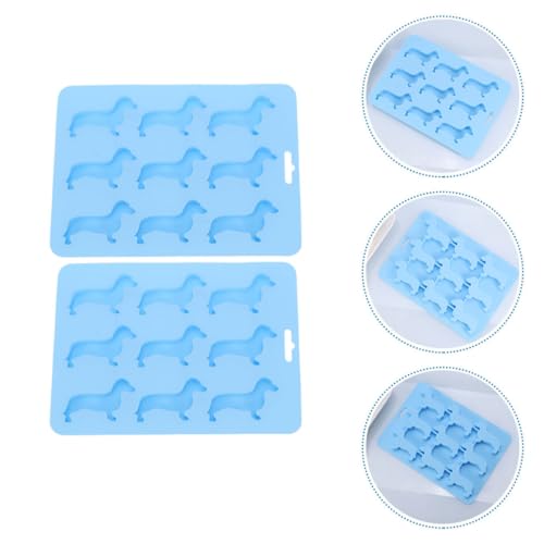 Molde para cubitos de hielo de silicona con forma de perro 2 piezas miniatura 4