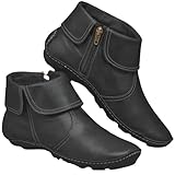 Toumov Ankle Boots for Women Side Zipper Vintage Leather Damping Shoes with Arch Support Retro Slip On Booties Fashion Waterproof Boots Comfy Work Office Shoes Indoor and Outdoor