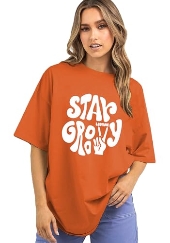 Image of LEOTUDE Women Cottonblend Oversized Baggy Fit Half Sleeve Round Neck Multicolor Combo T-Shirt for Women & Girls (Pack of 3)