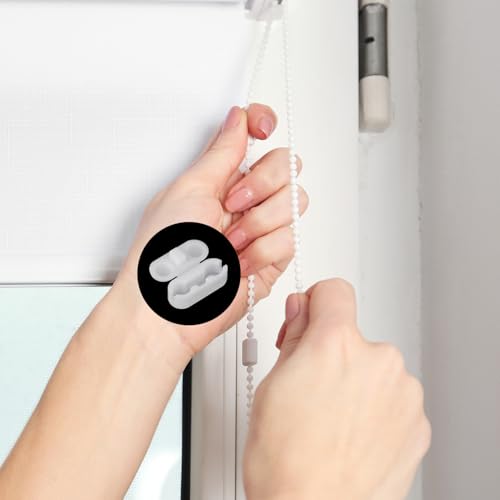 10 Meter Rollokette mit 10 Stück Kettenverbinder Roller Blind Chain Ersatzkette Roll für Rollos Jalousien Lamellenvorhänge Vertikaljalousien Weiß
