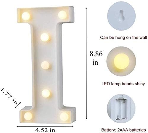 Image of Marquee I Alphabet Shaped LED Light Lamp for Decoration Decore Walls Hanging Birthday Party Wedding (I)