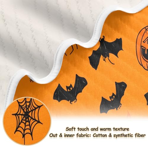 Burbuja Bat Candle Pumpkin Baby Blanket for Boys Girls, Nursery Soft Warm Swaddling Receiving Baby Blankets, 30x40 in Toddler Blanket2