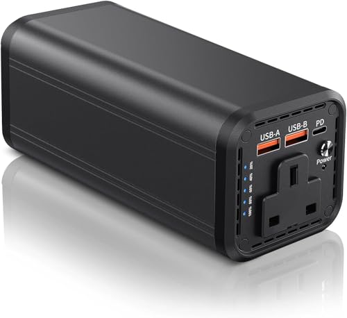 220V Travel-Friendly Laptop Power Bank 98Wh/27000mAh High-Capacity Portable Charger with 100W AC Outlet & 60W PD USB-C for MacBook Smartphones Tablets
