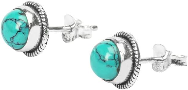 Gemstone Stud Post Earrings, 925 Sterling Silver Gemstone Earring 6 MM Round Girls Women Gift - Image 3