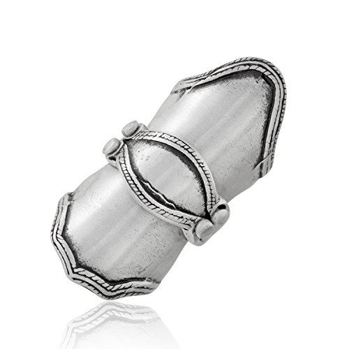 Namaste Jewelers Punk Knuckle Hinged Armor Ring Pewter Jewelry