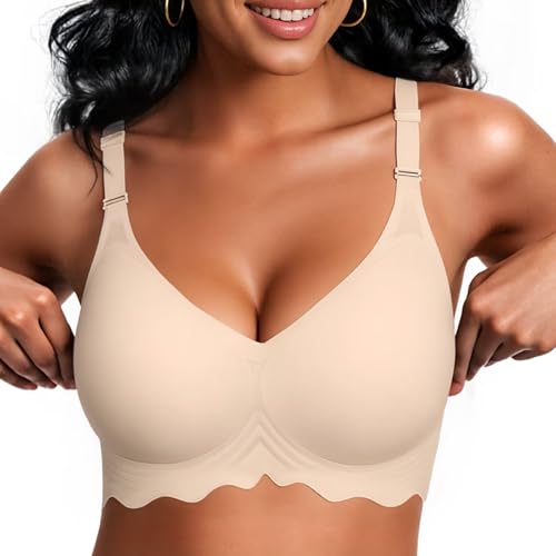 Image of Vertvie Women Wireless Jelly Bras Push Up Seamless Bra Supportive No Underwire Soft Halter /U /Racerback Sport T-Shirt Bralette