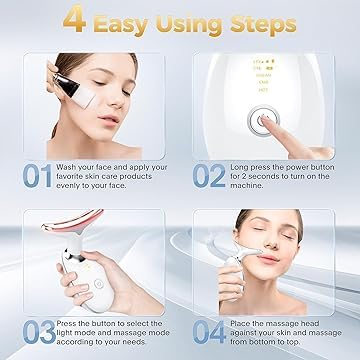 3-Color LED Neck and Face Lifting Device, Portable Neck and Face Massager, Home Facial Beauty Tool with USB Charging, Unfragranced, 400mAh Rechargeable Lithium Battery, Personal Care Accessories 2