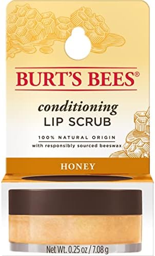 Burt's Bees Lip Care Easter Basket Stuffers, Moisturizingc & Conditioning Lip Scrub Spring Gift, for All Day Hydration, with Exfoliating Honey Crystals, All Natural, 0.25 Ounce