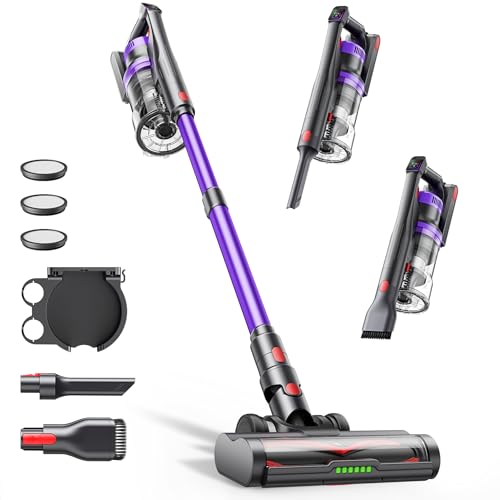 Cordless Vacuum Cleaner, 550W 45KPA 60Mins Vacuum Cleaners for Home, Anti-tangle Stick Vacuum with Rechargeable Battery, Build-in Aromatherapy, Handheld Vacuum Cleaner for Pet Hair/Carpets/Hard Floors