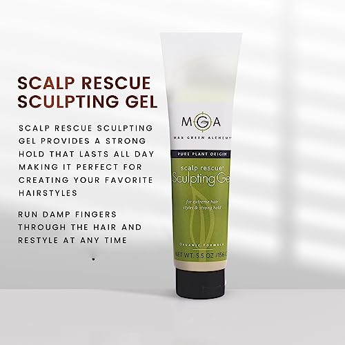 Max Green Alchemy Mga Vegan Sculpting Hair Gel Tube - Organic Formula For Extreme Hair Style For Men & Women | Curly Hair Products Provide Strong Hold & Lasting Control | Color Safe | 5.5 Ounces #TOP5