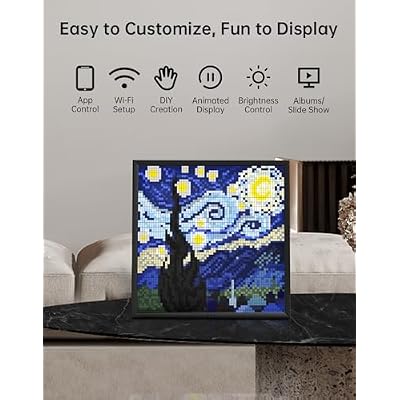 Divoom Pixoo-64 - WiFi Pixel Cloud Digital Frame with APP Control,64 X 64 LED Panel Display Frame for Gaming Room Decoration/Social Media Fans Counter