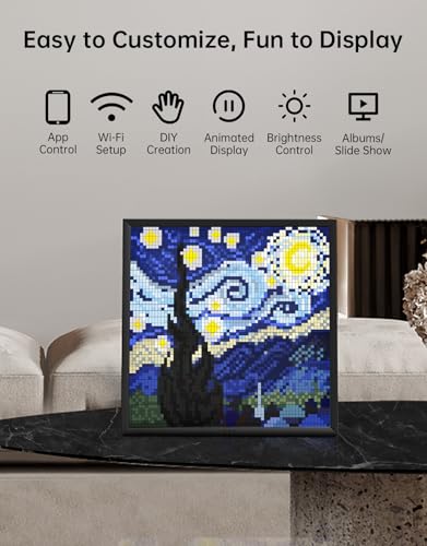 Image of Divoom Pixoo-64 - WiFi Pixel Cloud Digital Frame with APP Control,64 X 64 LED Panel Display Frame for Gaming Room Decoration /Social Media Fans Counter (Pack of 3)