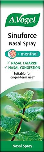 A.Vogel Sinuforce Nasal Spray + Menthol with Eucalyptus, Peppermint & Chamomile Oil | Provides Fast Relief for Blocked Nose, Congestion & Nasal Catarrh | Suitable for Longer Term use | 20ml