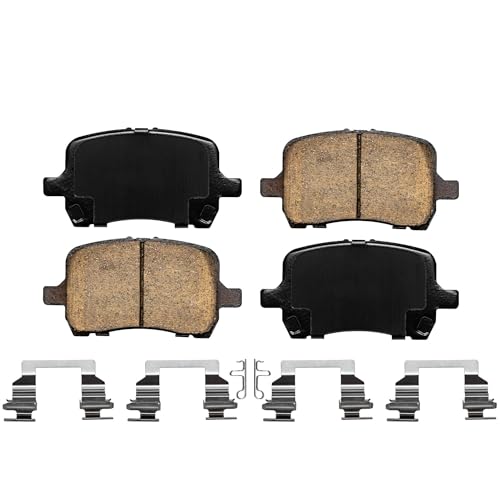 Image of Detroit Axle - Brake Pads for Chevrolet Malibu Pontiac G6 Saturn Aura, Front and Rear Ceramic Brake Pads with Hardware Replacement