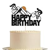 Bicycle Happy Birthday Cake Topper, Jungle adventure Themed Birthday Party Decorations, Mountain Bike Sports Party/BMX Party Theme Party Decoration Supplies (Bicycle-1)