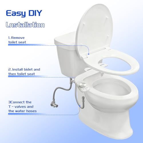 Bidet Attachment for Toilet Ultra-Thin 0.23 IN Dual Nozzle,Non-Electric - image 6