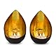 ROMINOX Geschenkartikel Teelicht-Set // Drops – 2-teilig, strahlend Goldener Kerzenschein, mit Goldfolienauskleidung, Weihnachten, Grillparty, Valentinstag, Muttertag; Maße: je ca. 7.9 x 7.5 x 11 cm