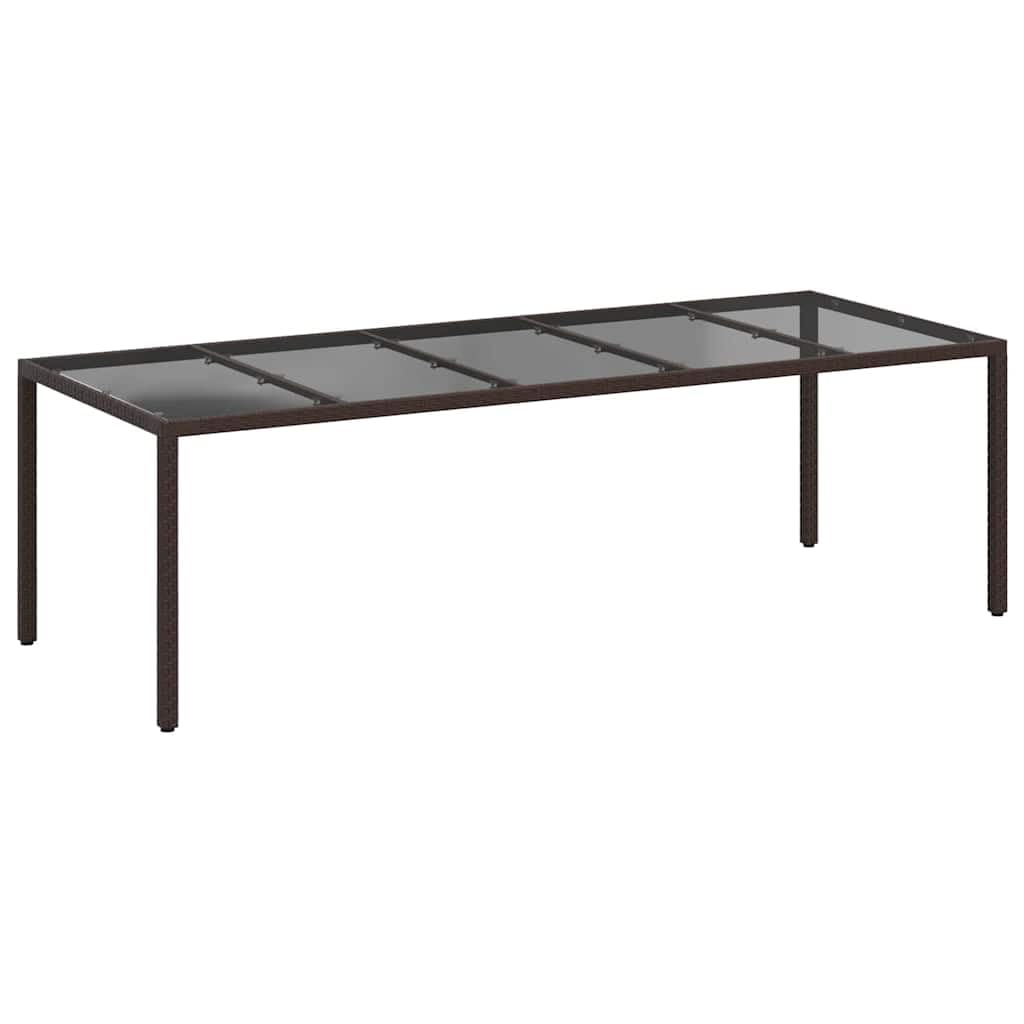 Stół ogrodowy, brązowy, 250 x 100 x 75 cm, polirattanowy | Stalowy stelaż, odporny na warunki atmosferyczne, łatwe czyszczenie, wymagany montaż, na taras