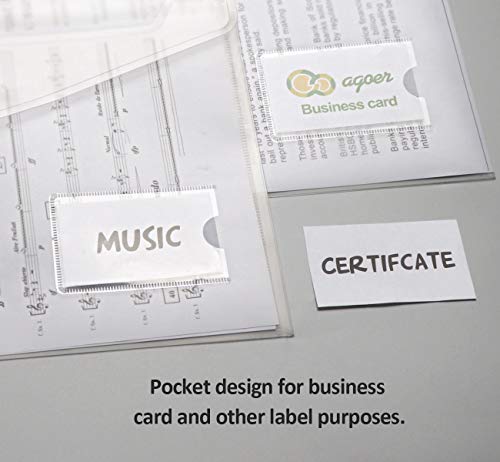 Pacote com 24 envelopes de plástico A5 – Envelope de plástico transparente Agoer com fecho de botão,