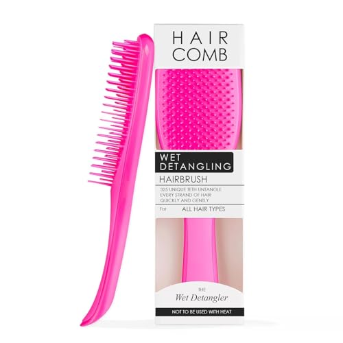 Image of Lyrovo Ultimate Hair Brush Comb for Women for Wet & Dry Hair Eliminates Knots & Reduces Breakage for All Hair Types (Red)