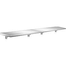 Folding Concession Shelf 96" L x 12" W, Drop Down Concession Shelf for Food Serving Window, Stainless Steel for Food Truck Trailer Windows