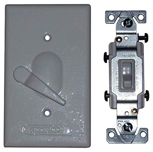 Made in USA Electrical Box Outlet Cover & Three Way Switch Kit - Gray