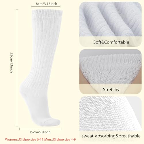 Scrunch Socks,Slouch Sock,Cotton Slouchy Long Knee High Socks for Women men4