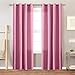 PENVEAT Cortinas de Raso Habitación Cortinas oscurecedoras para Sala de Estar Dormitorio 1 Panel, Rosa Claro, 140x245 cm, Bolsillo de Barra