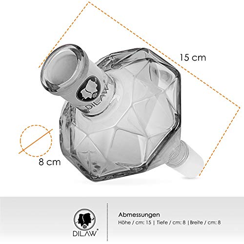 DILAW® Shisha Diamant Molassefänger Totenkopf (aus Glas für (Schliff 18/8) - Wasserpfeife, Vorkühler-Aufsatz Skull… – Bild 6
