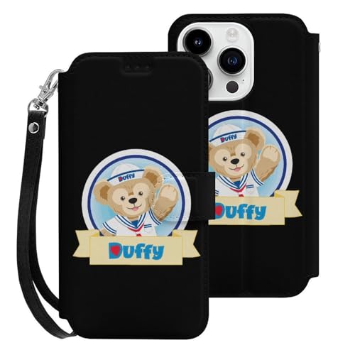 ダッフィー iPhone15 Pro用ケース 手帳型 財布型 スマホケース カード収納 PUレザー おしゃれ アイフォン15 Pro用ケース 全面保護 マグネット式 耐衝撃 脱着簡単