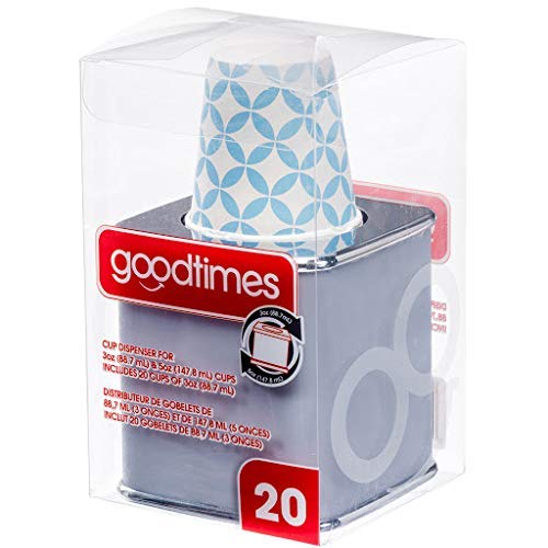 Buy Goodtimes Cup Dispenser for 3 oz and/or 5 oz Cups with 20 Assorted ...